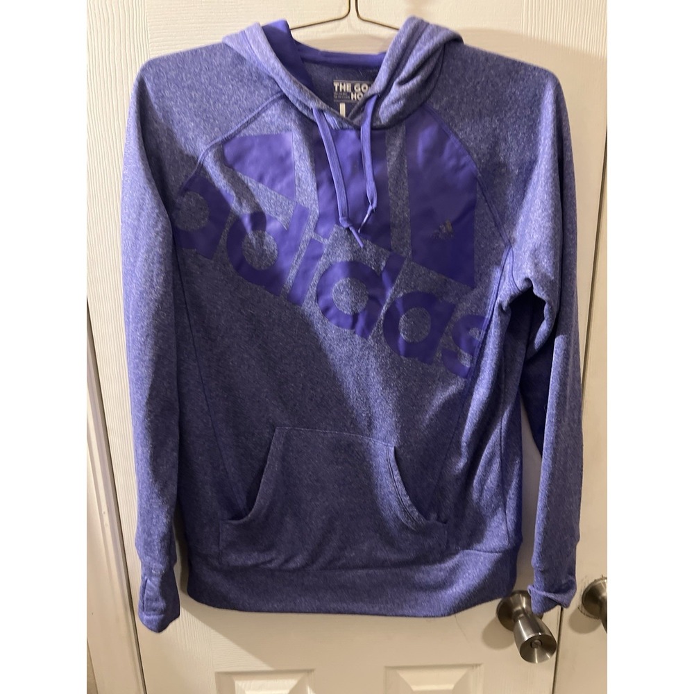 ADIDAS THE GO TO HOODIE Women's Size Large Climawarm Purple Hooded Sweatshirt
